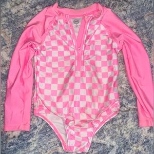 Wonder nation neon pink checkered rash guard